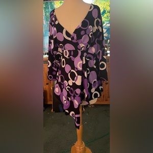 Purple lilac white and black 2x - longer on the right side in the front